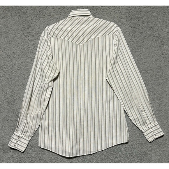 Vintage Ely Plains Shirt Mens L Long Sleeve Pearl Snap Cowboy Western Ranch Ride - Picture 10 of 10